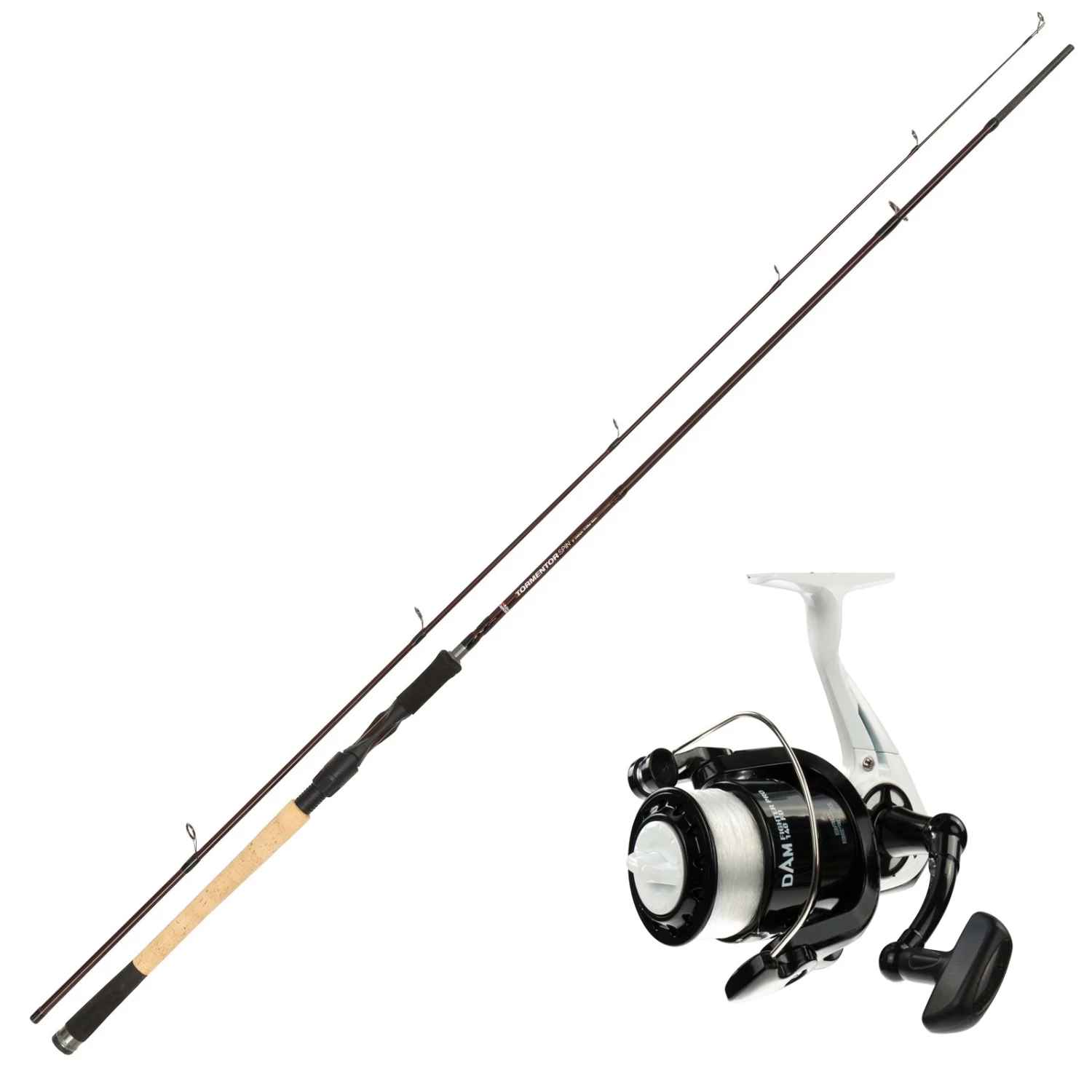 Abu Garcia DAM Spinn Combo Angelset - Abu Rute 2,13m + DAM Rolle Mit Angelschnur