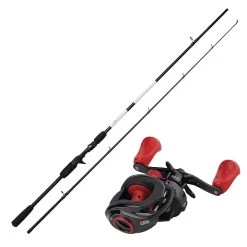 Baitcaster Combo - Markenware Komplett Profi Angelset Baitcast ABU Rolle + DAM Rute