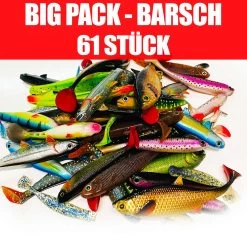 Jackson Big Pack Profi Barsch Angelset 6 Bis 10cm – Gummifisch Set – 61 Stück