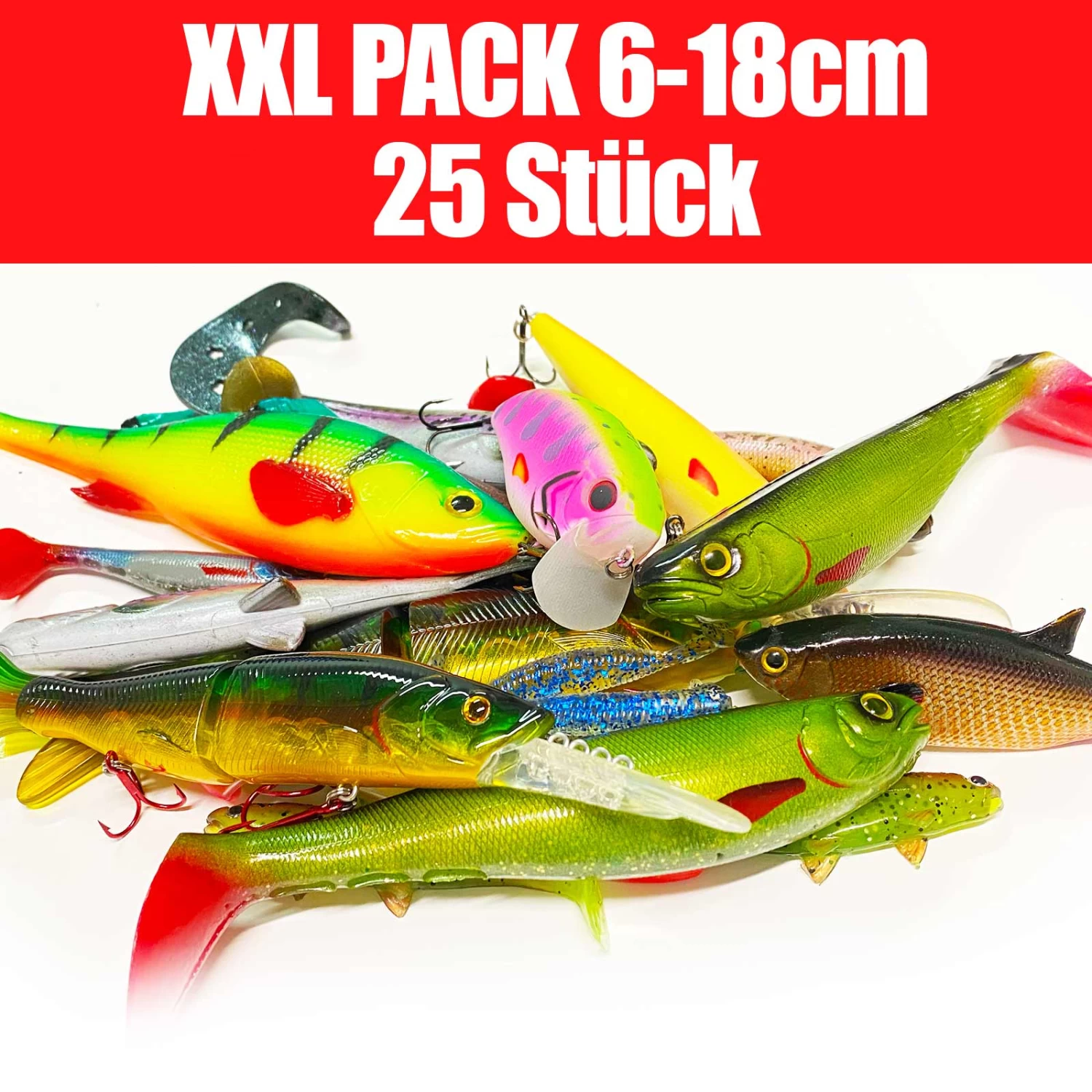 Jackson XXL Profi Angelset 6 Bis 18cm – Kunstköder Set Für Forelle Bis Hecht – 25 Stück