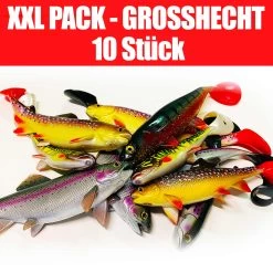 Jackson XXL Profi Grosshecht Köder Angelset 18 Bis 23cm – Gummifisch Set – 10 Stück