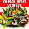 Jackson XXL Profi Hecht Köder Angelset 13 Bis 23cm – Gummifisch Set – 50 Stück