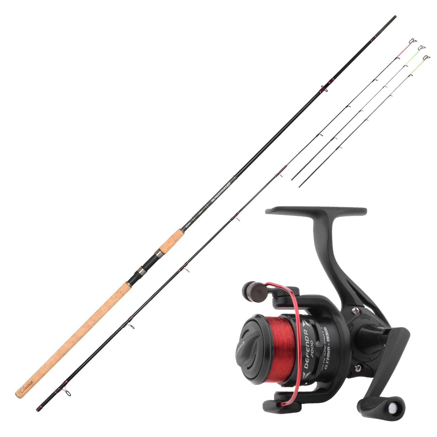 Spro Rute 3,0m WG Bis 200g & Rolle & Schnur Aal Angeln Komplettset Combo